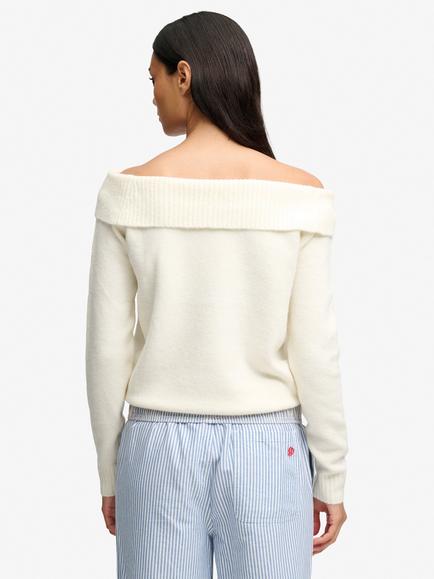 Superdry Bardot Knitted Jumper, Desert Bone - view 2, Desert Bone
