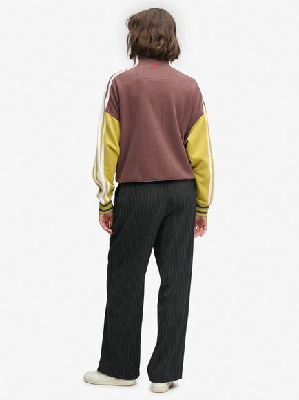 Superdry Mid Rise Pinstripe Trousers, Charcoal - view 2, Charcoal