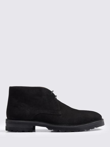 Moss Preston Suede Chukka Boots, Black, Black