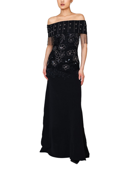 Raishma Felicity Embellished Off-Shoulder Maxi Dress, Black, Black