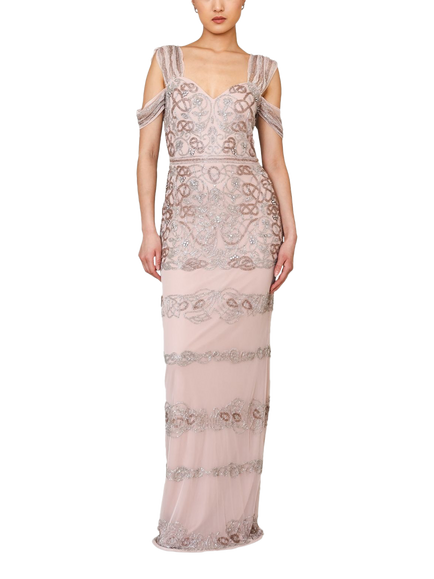 Raishma Iris Beaded Maxi Gown, Pink, Pink