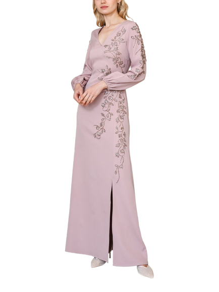 Raishma Josephine Beaded Wrap Gown, Lilac, Lilac