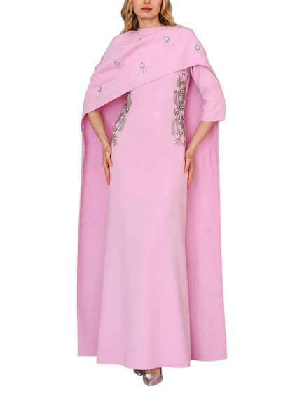 Raishma Juliette Embellished Cape Maxi Dress, Pink, Pink