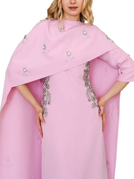Raishma Juliette Embellished Cape Maxi Dress, Pink - view 2, Pink
