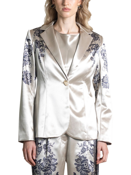 Raishma Jemma Satin Single Breasted Jacket, Gold, Gold