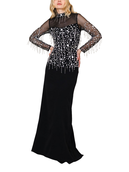 Raishma Vivienne Beaded Gown, Black, Black