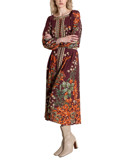 Raishma Harlow Floral Top, Burgundy - view 2, Burgundy