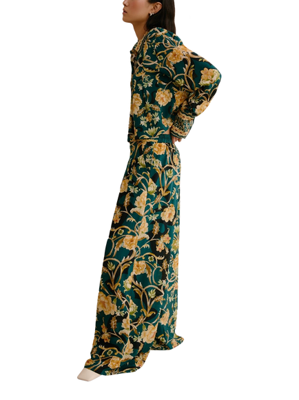 Raishma Tina Floral Trousers, Green - view 2, Green