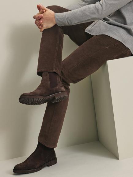 Charles Tyrwhitt Cotton Rich Stretch Cord 5 Pocket Trousers - view 2, Chocolate Brown