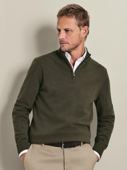 Charles Tyrwhitt Cashmere Jumper, Olive Green, Olive Green