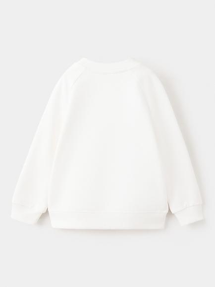 Mango Kids' Relaxed Fit Embroidered Sweatshirt, Off White - view 2, Off White