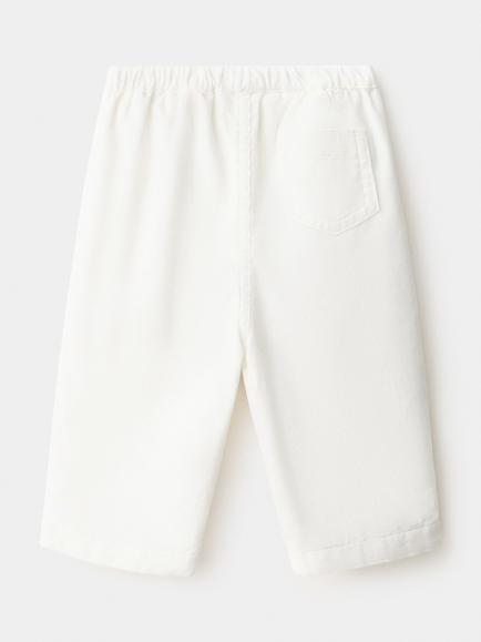 Mango Baby Relaxed Fit Trousers, Off White - view 2, Off White