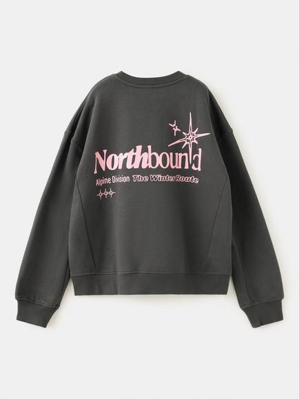 Mango Kids' Oversized Printed Crew Neck Sweatshirt, Anthracite - view 2, Anthracite