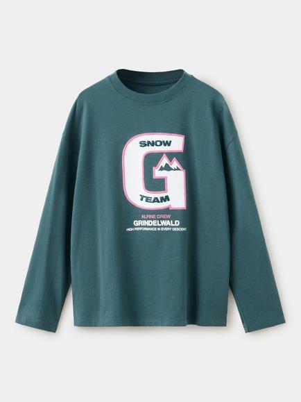 Mango Kids' Long Sleeve Crew Neck T-Shirt, Bottle Green, Bottle Green