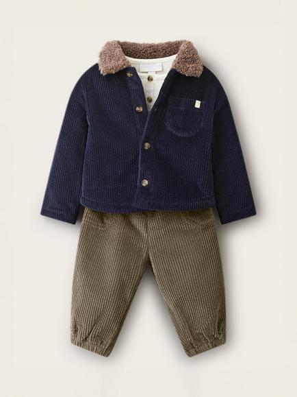 The White Company Baby Corduroy Shirt and Trousers Set, Multi, Multi