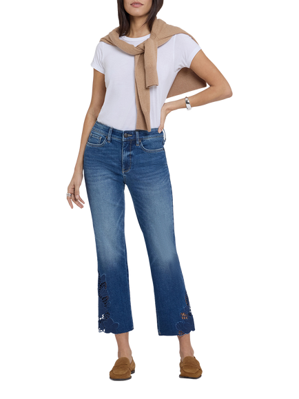 NYDJ Marilyn Side Crochet Detail Straight Ankle Jeans, Anthurium, Anthurium