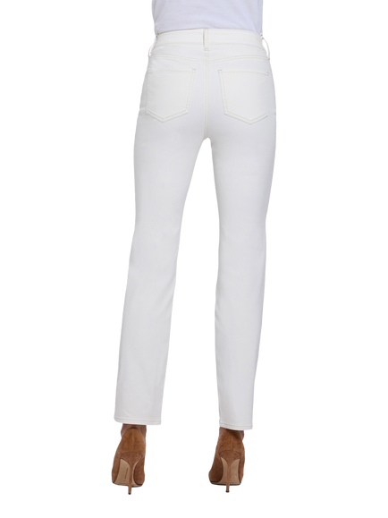 NYDJ Sheri Rhinestones Slim Straight Jeans, Vintage White - view 2, Vintage White