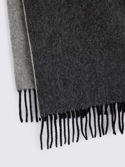Moss Reversible Wool Scarf, Charcoal/Light Grey - view 2, Charcoal/Light Grey