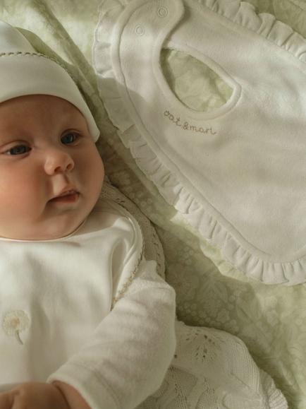 Oat & Marl Baby Daisy Bib Set, Pure White - view 2, Pure White