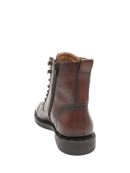 Jones Bootmaker Davide Wide Fit Leather Lace Up Boots, Dark Brown - view 2, Dark Brown