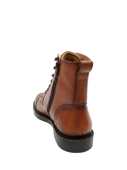 Jones Bootmaker Davide Wide Fit Leather Lace Up Boots, Tan - view 2, Tan