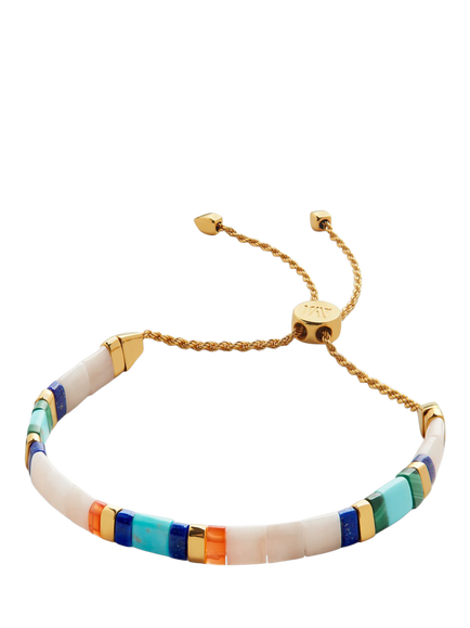 Monica Vinader Delphi Multi Gem Beaded Friendship Bracelet, White, White