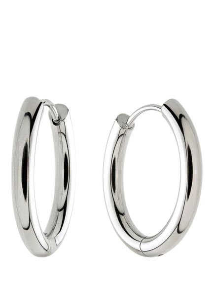 Tish Lyon Polished Hoop Earrings, Platinum