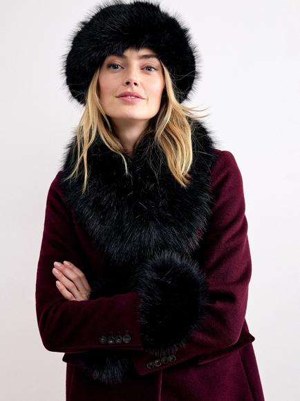 Phase Eight Faux Fur Collar, Black - view 2, Black