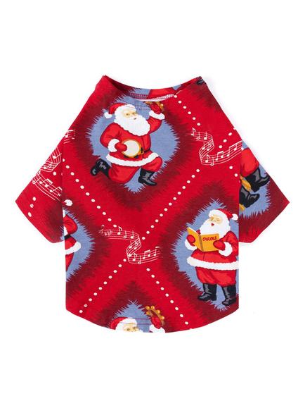Chelsea Peers Pets Christmas Santa Songbook Print Pyjama T-Shirt, Red Multi, Red Multi