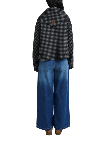 Smith & Soul Detachable Scarf Collar Wool Blend Collarless Jacket, Marine - view 2, Marine