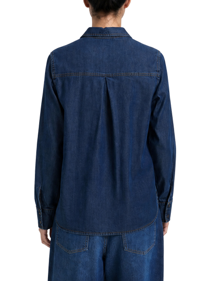 Smith & Soul Patch Pocket Denim Shirt, Dark Denim - view 2, Dark Denim