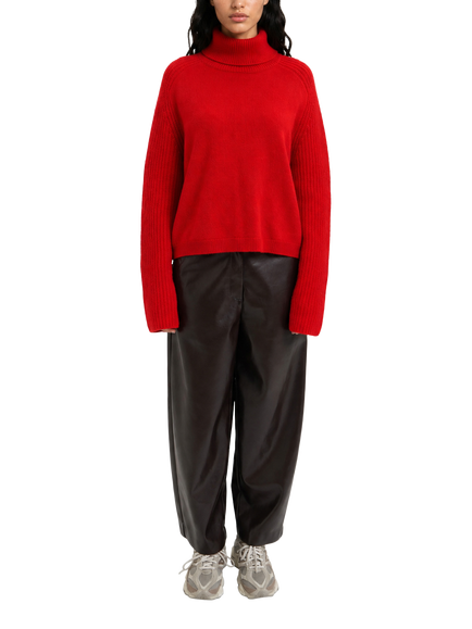 Smith & Soul Wool Blend Roll Neck Pullover Jumper, Love Red, Love Red