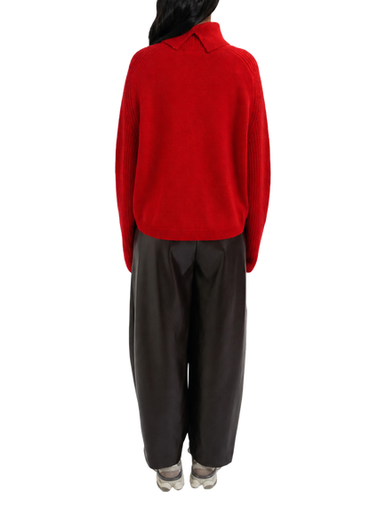 Smith & Soul Wool Blend Roll Neck Pullover Jumper, Love Red - view 2, Love Red