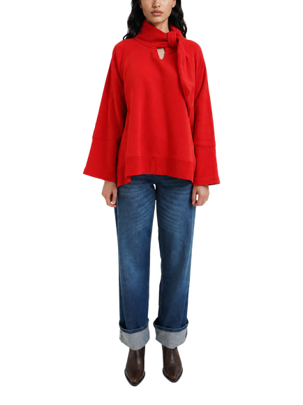 Smith & Soul Oversized Tie Neck Cape Sweatshirt, Love