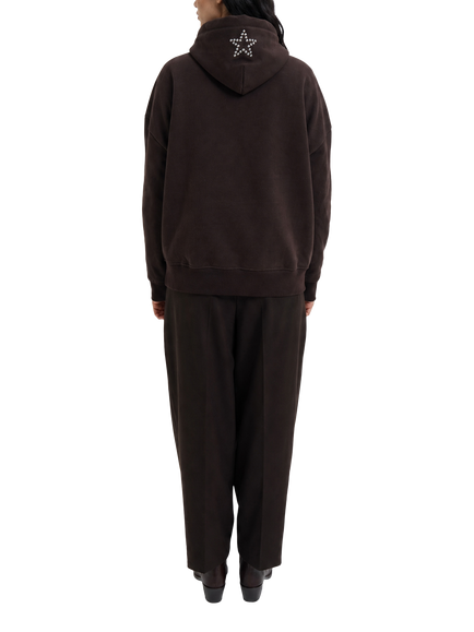 Smith & Soul Paisley Tie Embellished Oversized Hoodie, Dark Chocolate - view 2, Dark Chocolate