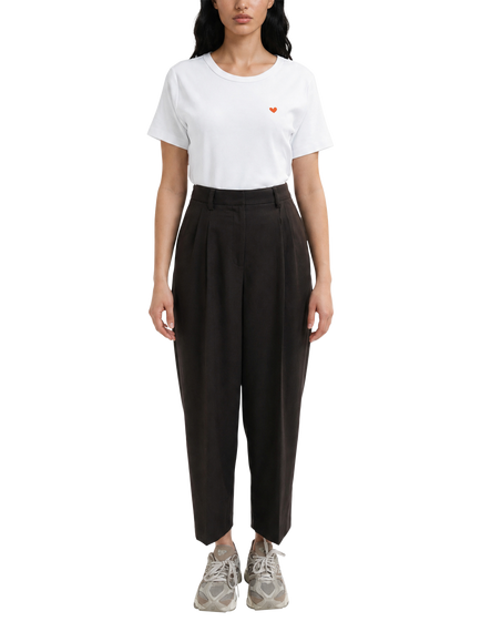 Smith & Soul Cropped Flannel Feel Trousers, Dark Chocolate, Dark Chocolate