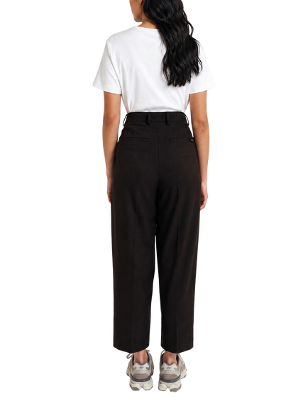 Smith & Soul Cropped Flannel Feel Trousers, Dark Chocolate - view 2, Dark Chocolate