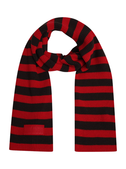 Smith & Soul Striped Cotton Blend Knit Scarf, Love Red, Love Red