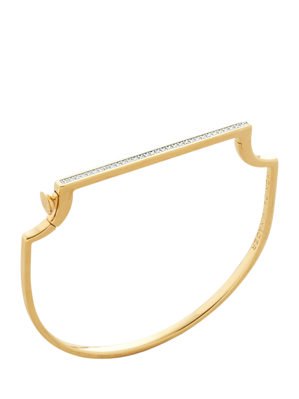 Monica Vinader Diamond Slim Bangle, White, White