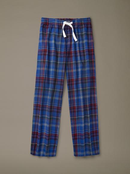 Aubin Edward Cotton Check Louge Trousers, Cobalt