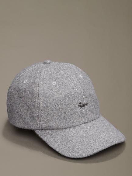 Aubin Bagby Cotton Flannel Baseball Cap, Grey Marl