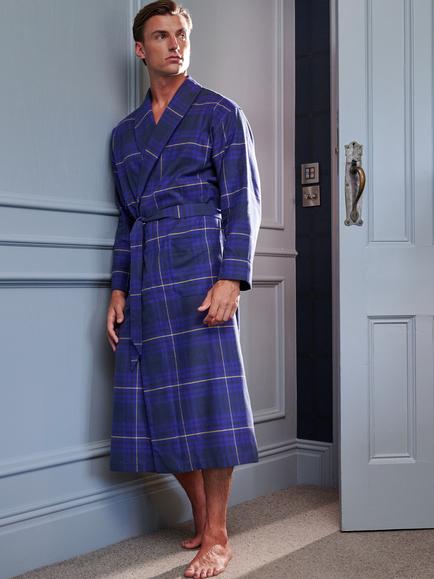 British Boxers Men's Brushed Cotton Tartan Dressing Gown, Torridon, Torridon
