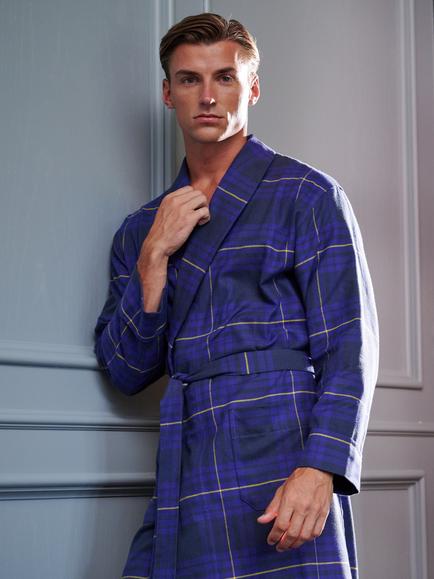British Boxers Men's Brushed Cotton Tartan Dressing Gown, Torridon - view 2, Torridon