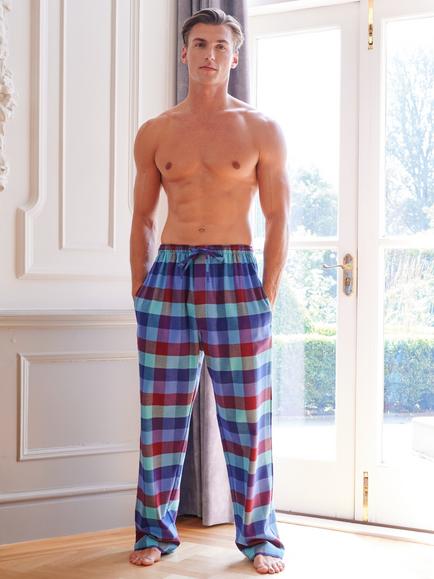 British Boxers Brushed Cotton Check Pyjama Trousers, Lerwick - view 2, Lerwick