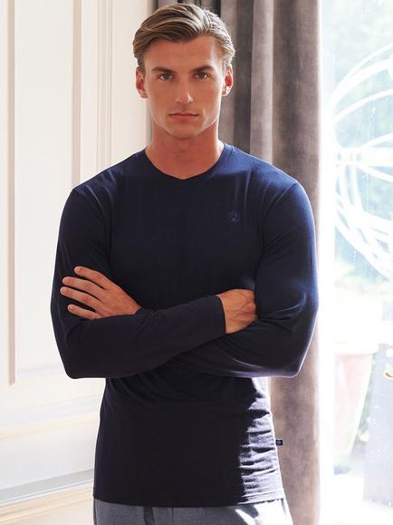 British Boxers Bamboo Long Sleeve T-Shirts, Pack of 2, The Blues - view 2, The Blues