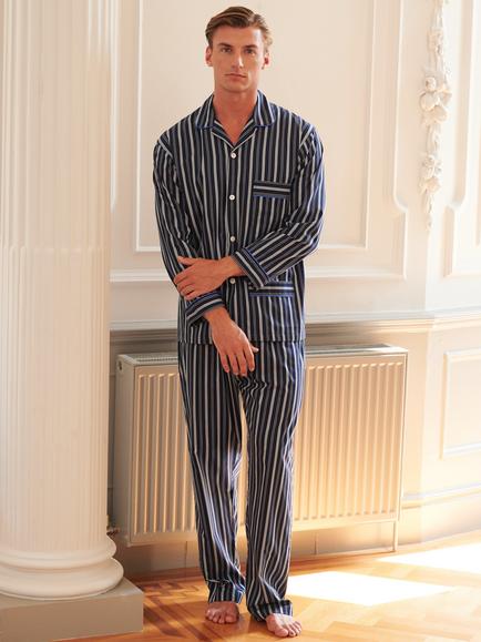 British Boxers Windsor Striped Pyjamas, Blue/Multi, Blue Multi