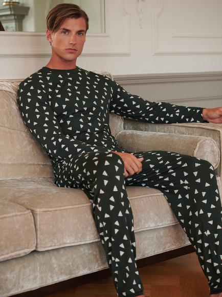 British Boxers Bamboo Pyjama Set, Evergreen Star, Evergreen Star