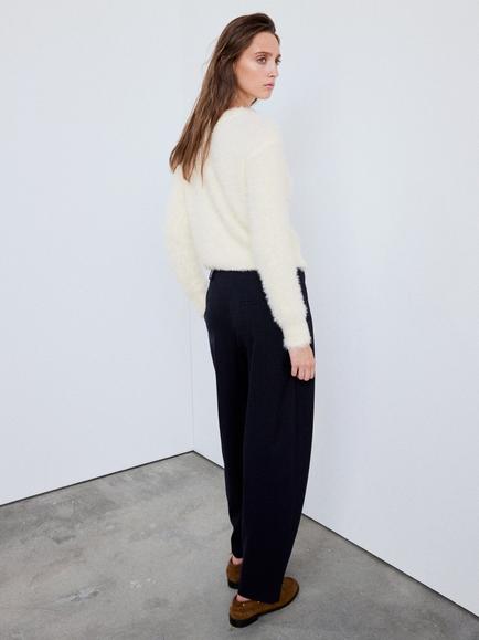 Mango Crew Neck Plush Jumper, Raw - view 2, Raw