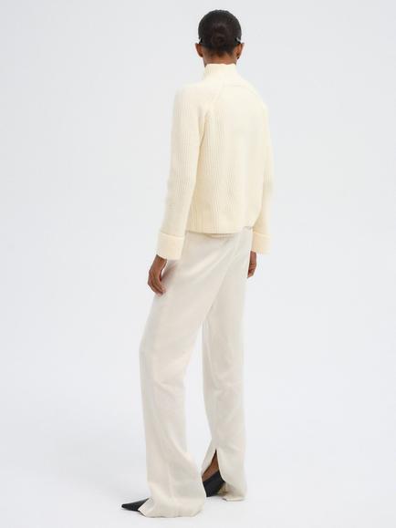 Mango High Neck Ribbed Knit Jumper - view 2, Raw