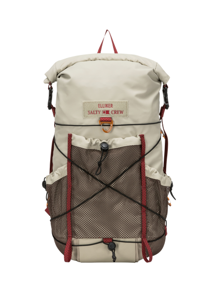 Salty Crew x ELLIKER Dais Roll Top Backpack, 13/18L, Concrete
